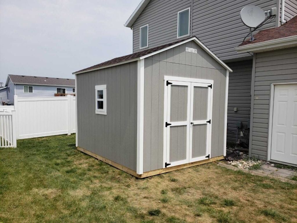 gray painted shed
