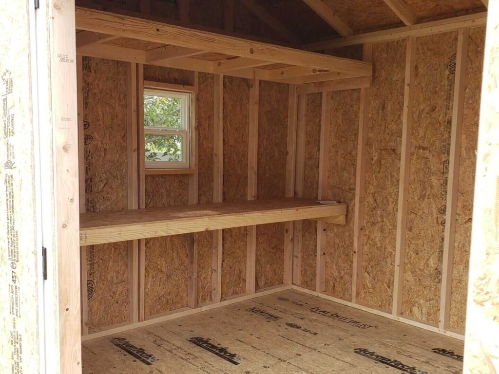 shed workbench and loft storage