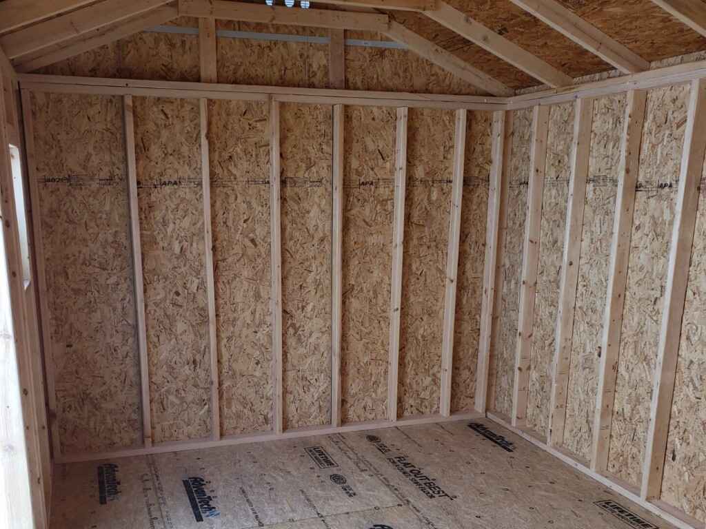 Custom shed 2x4 shed wall framing, all built on site.