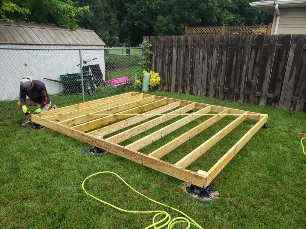shed base built on site in fargo